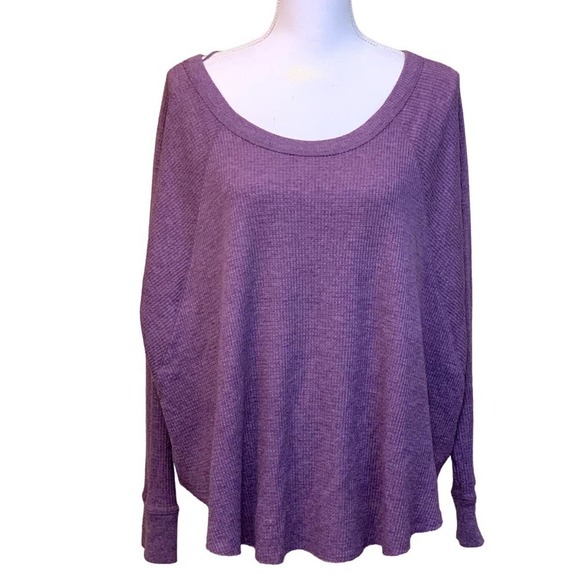 We the Free purple thermal swing top, small, bohemian, cozy, cottagecore, knit - Picture 1 of 7